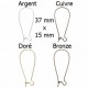 Fermoirs boucles d'oreilles 37 mm
