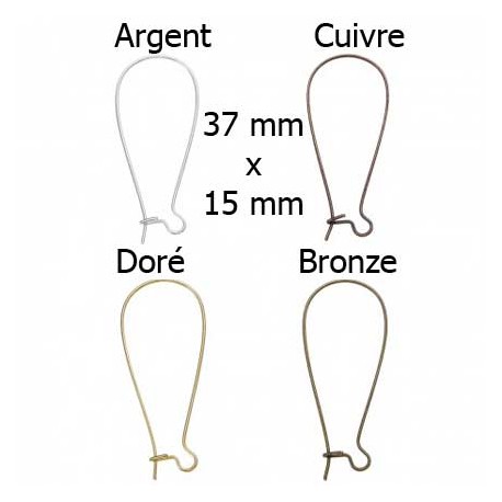 Fermoirs boucles d'oreilles 37 mm