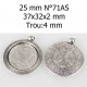 Supports cabochons de 25 mm argent, pendentifs cabochons 