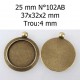 Supports cabochons de 25 mm argent, pendentifs cabochons 