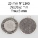 Supports cabochons de 25 mm argent, pendentifs cabochons 