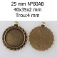 Support cabochon de 25 mm bronze, pendentifs cabochon