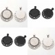 2 supports cabochons de 25mm argent, pendentifs cabochons