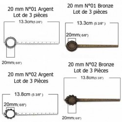 Marque-pages règle cabochon 20 mm N°01 ET N°02 x 3 Pièces