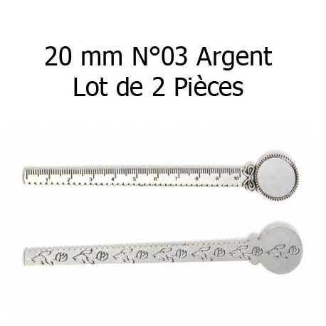 2 marque-pages règle cabochon 20 mm N°03