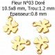 5 Breloques en Acier Inoxydable fleur