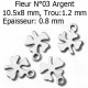 5 Breloques en Acier Inoxydable fleur