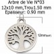 Breloque arbre de vie 12 x 10 mm N°03 Acier Inoxydable
