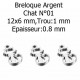 Breloque Chat acier Inoxydable