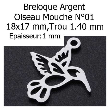 Breloque Oiseau Mouche Libellule acier Inoxydable