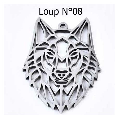 Breloque Loup Acier Inoxydable
