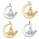 Breloque Lune Yoga Lotus Acier Inoxydable