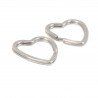 Anneau porte clés forme coeur Acier Inoxydable 31 x 31 mm