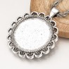 Supports cabochons de 30 mm argent, pendentifs cabochons