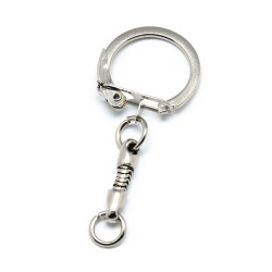 Porte clés argenté en métal 5 cm