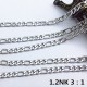 Collier Chaine N°03 en acier inoxydable maille Figaro de 50.5 cm