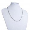 Collier N°03 en acier inoxydable maille Figaro de 50.5 cm