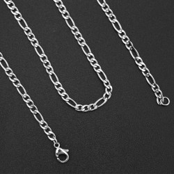 Collier Chaine N°10 en acier inoxydable maille rectangle de 45 cm