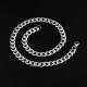 Collier Chaine N°10 en acier inoxydable maille rectangle de 45 cm