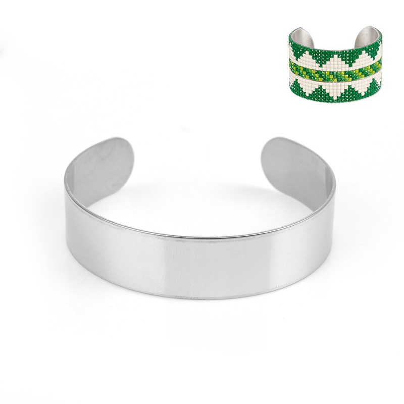 Support de Bracelet Jonc 2mm pour perles en ACIER INOXYDABLE 304