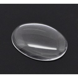 Cabochon Ovale 08 x 10 mm en verre loupe transparent N°15 par 2 pièces