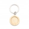 Support cabochon porte clé 20 mm bois n°01