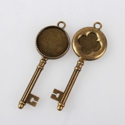 2 supports cabochons de 20 mm bronze, pendentifs cabochons 132AB
