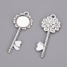 2 supports cabochons de 20 mm argent, pendentifs cabochons ZX027-AS