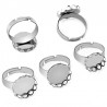 Support cabochon bague de 18 mm Argent N°07