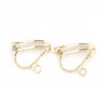 Support Boucle d'oreille Clip en cuivre plaqué Or 18K N°01