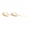 Support boucle d'oreille N°31 Hameçon plaqué Or 18K et Strass Transparent