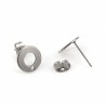 Support Boucle d'oreille puce ronde 10 mm acier inoxydable N°04