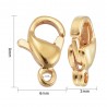 Fermoir Acier Inoxydable Plaqué Or 24K Mousqueton 9 x 6 mm Doré