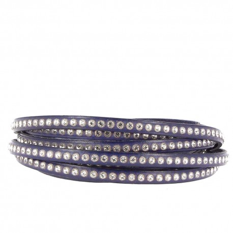 Cuir 06 mm Strass Swarovski par 20 cm