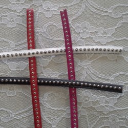 Cuir Bille 06 mm avec chaînette bille nickel free par 20 cm