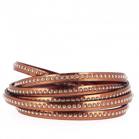 Cuir Bille 06 mm Miroir chaînette bille nickel free par 20 cm