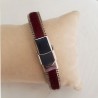Cuir Plat Veau Bordeaux 10 mm x 20 cm peau et chaine