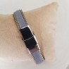 Cuir Plat Veau Gris 10 mm x 20 cm peau et chaine