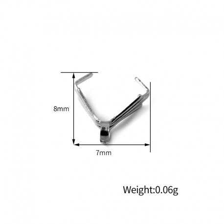 x 5 Bélières à pincer N°04 en Acier Inoxydable 3 x 8 mm Argent