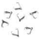 x 5 Bélières à pincer N°04 en Acier Inoxydable 3 x 8 mm Argent