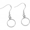 Support cabochon boucle d'oreille 12 mm N°06 Argent Clair