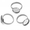 Support cabochon bague de 14 mm Argent N°05