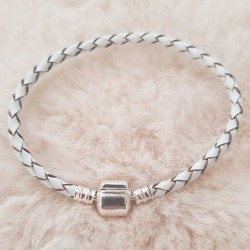 Bracelet Tressé Clip Uni 001 Blanc 02