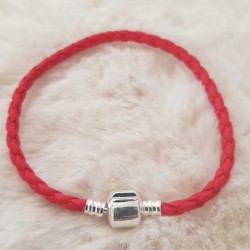 Bracelet Tressé Clip Uni 001 Rouge