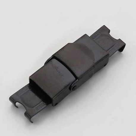 Fermoir clip griffe pour cuir 10 mm de large Noir inoxydable
