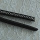 Cuir Régaliz Noir de 10 mm avec chaîne Argent par 20 cm