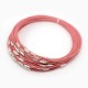 Collier tour de cou fil câblé rigide rose fermoir à visser N°01