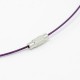 Collier tour de cou fil câblé rigide violet fermoir à visser N°01