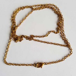 Collier chaine Métal Argenté N°07 de 75 cm doré