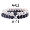 Bracelet en pierre bi-couleur perles de 08 mm